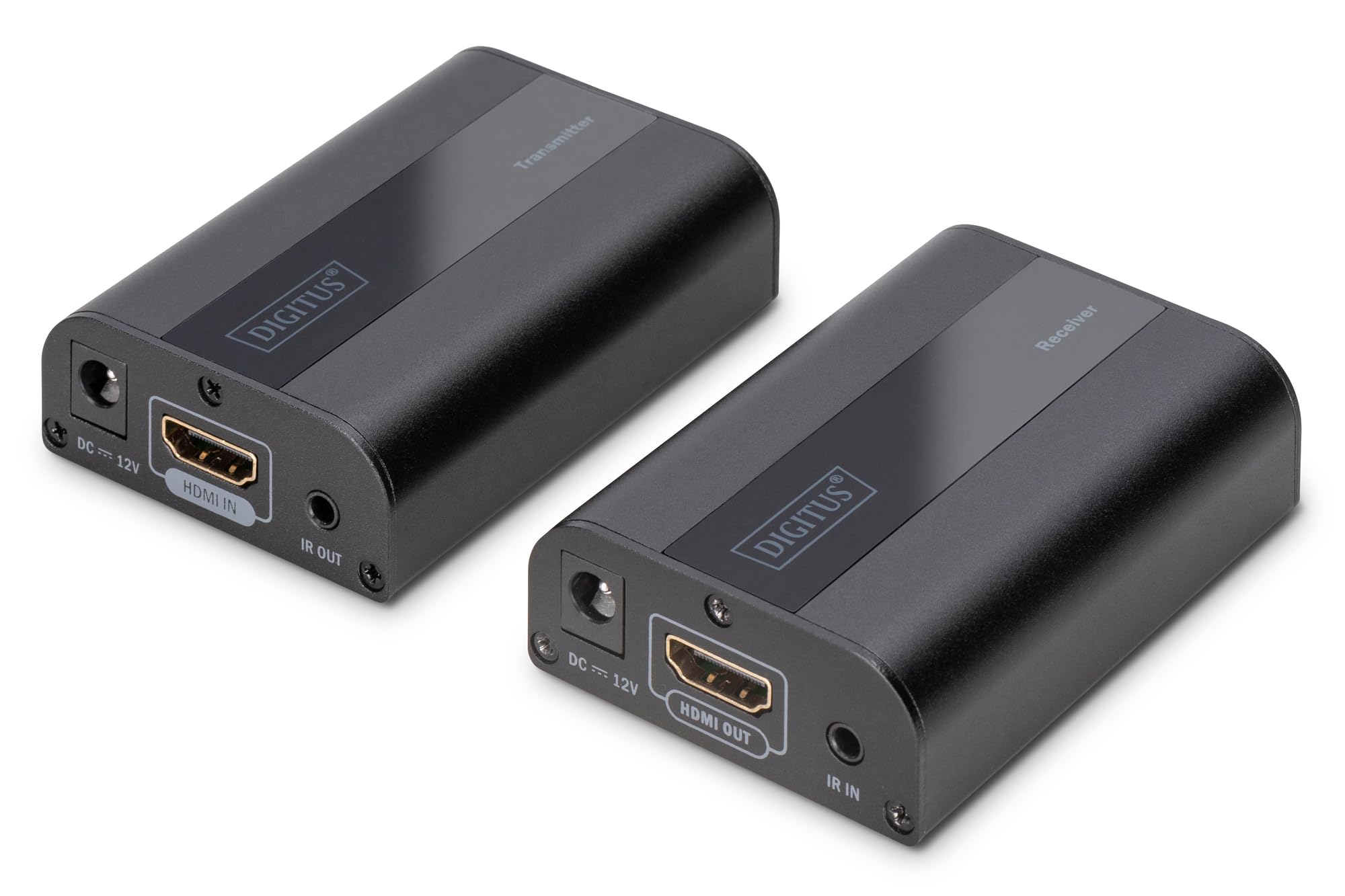 Digitus Set Di Estensori Hdmi 4k, 4k/60hz (4khdmiextenderset 4k2k/60hz - 4k Hdmi 30/60 M Cat 6 6a 7) | 70 m a través de cable LAN a partir de CAT 6 – Juego de emisor y receptor – Infrarrojos (IR) – Alimentación por cable