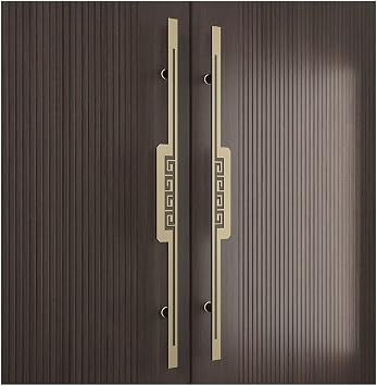 Commercial Double-Sided Swing Door Handle, Heavy Sliding Door Handles in Hotel Offices, Easy Installation Color Brown, Size 40CM