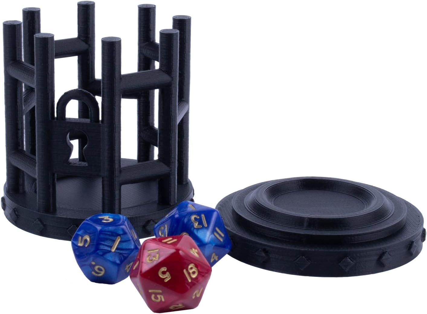Dice Jail for Misbehaving Dice, Dice Cage, Dice Prison (Black)