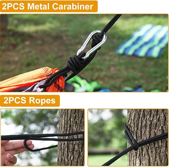 Camping Hammock with Heavy Duty Tree Straps, 660lbs Portable Hammock Tent for Outside, Outdoor Camper Hiker Essentials for Hiking Backpacking Backyard Beach(Green)