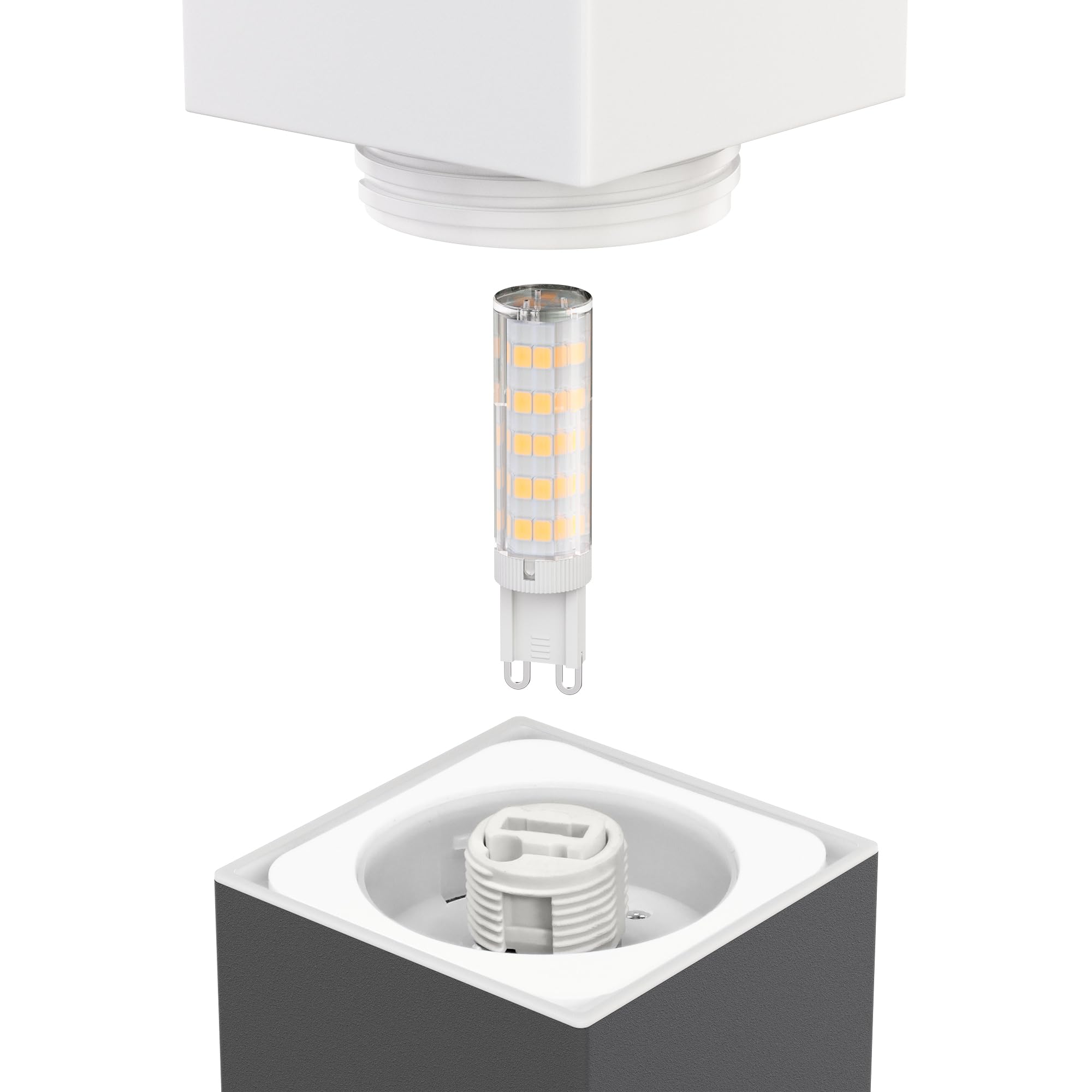 ledscom.de POLLY luce di bitta per esterni, 35cm, antracite, incl. lampadina G9, 501lm, bianco caldo