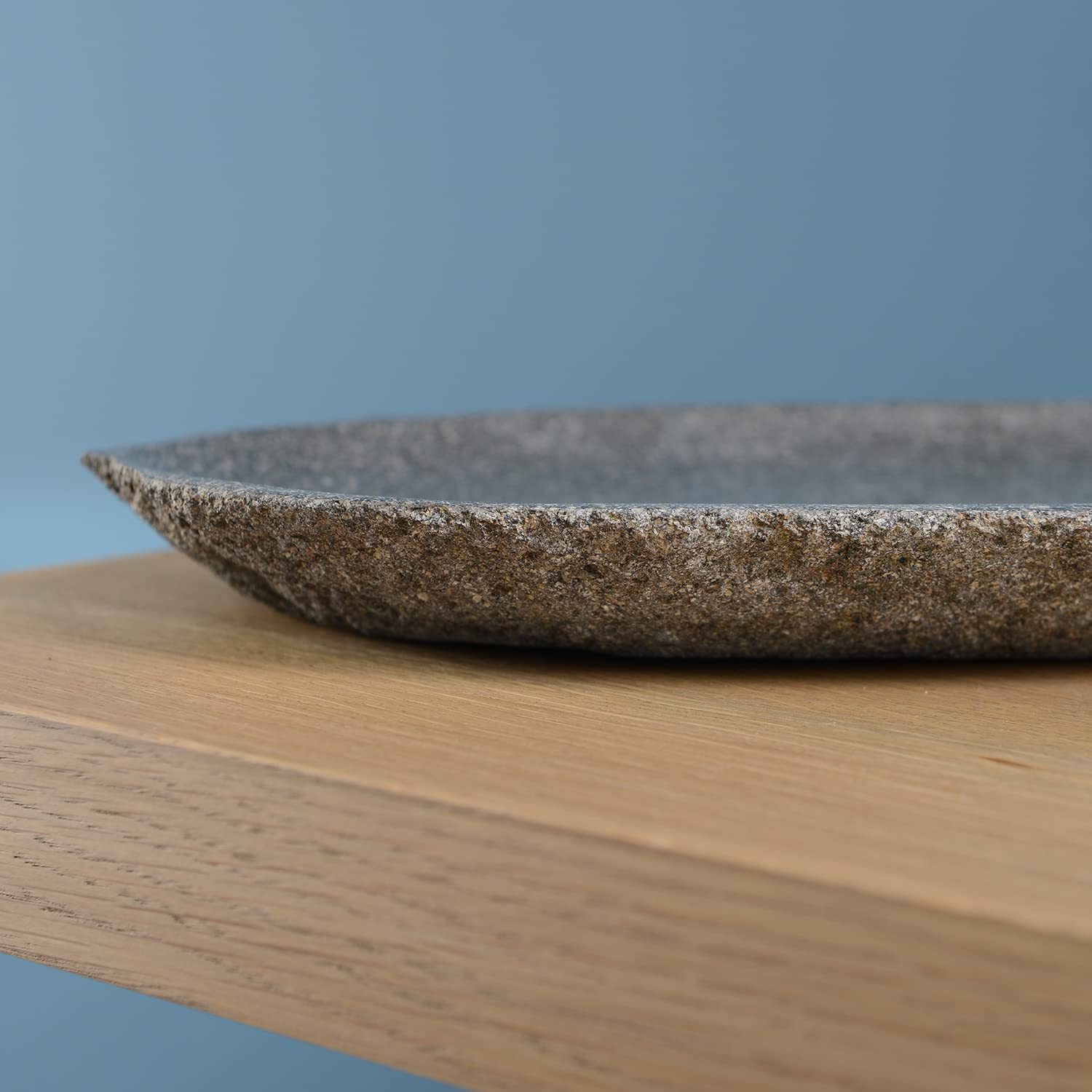 Flussstein Tablett grau rund 30 cm - Naturstein Schale Badezimmer Deko Granit Seifenplatte