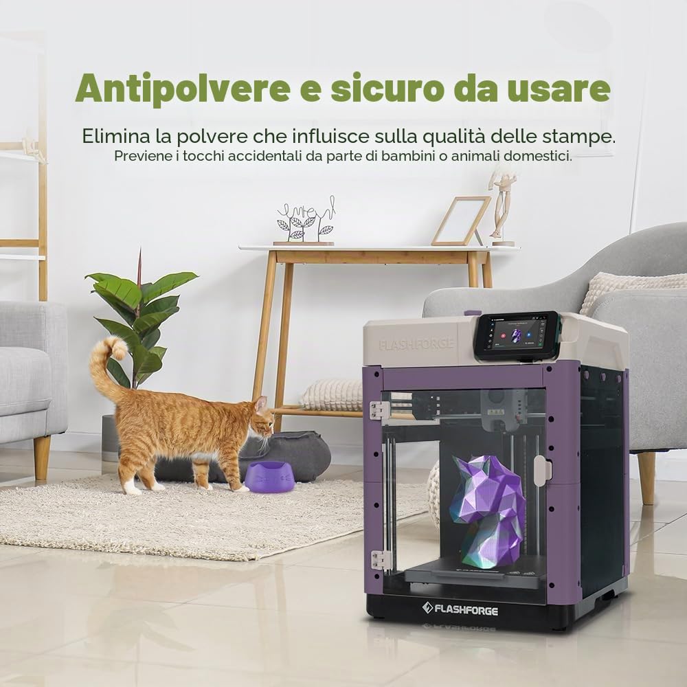 FLASHFORGE Adventurer 5M Kit di chiusura per stampante 3D, Riduzione del rumore e assenza di odori, fai da te La copertura Sblocca più filamenti richiedono alta temperatura come ABS, ASA...