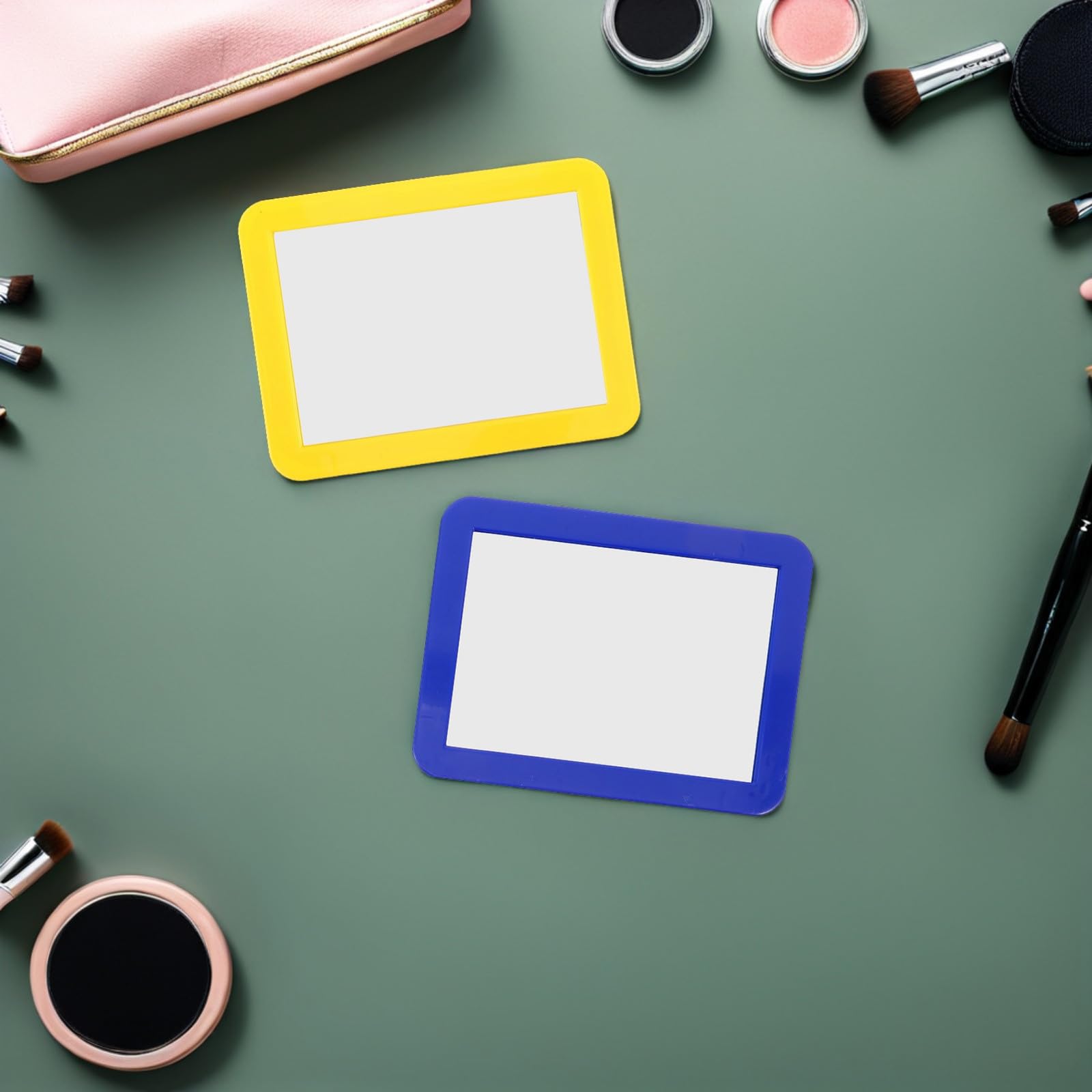 Generico 12 Pezzi Specchio Magnetico in Plastica Infrangibile Bordi Arrotondati e Colori Vivaci per Progetti Artistici e Aule Prescolari