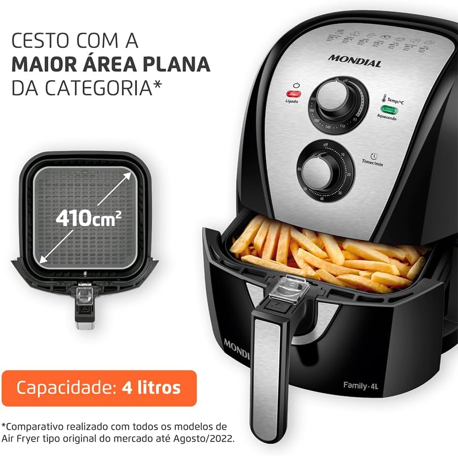 Imagem frontal da fritadeira com fundo branco e limpo. Imagem frontal da fritadeira com fundo branco e limpo.