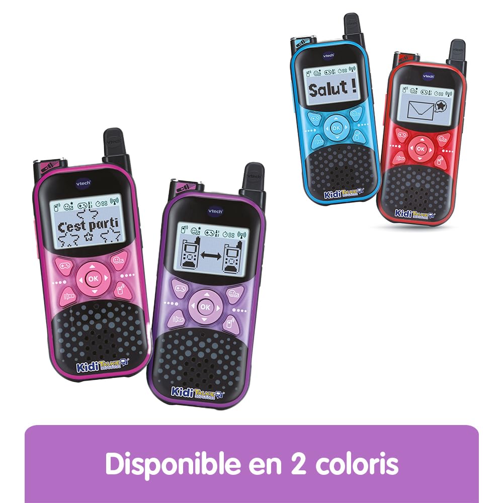 VTech - Kidi Talkie Explorer Violet et Rose, Talkies-Walkies Enfants avec Lampe Torche, Communication Cryptée Sécurisée, Portée de 200 Mètres, Cadeau Enfant Dès 4 Ans - Contenu en Français