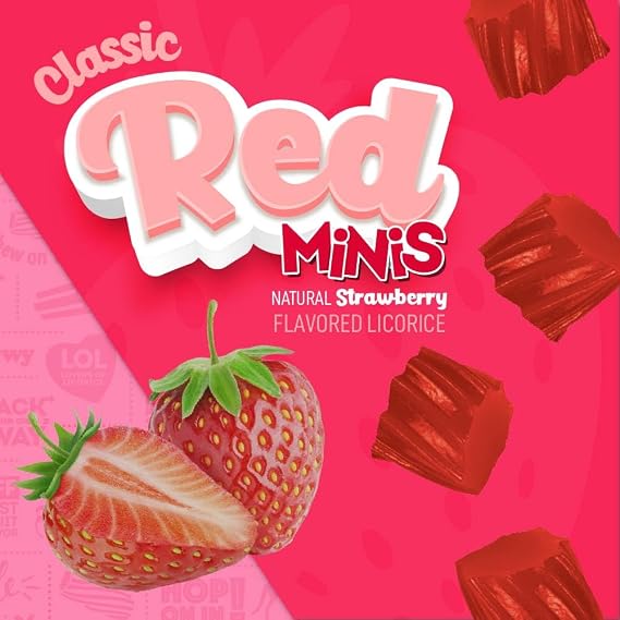 Wiley Wallaby Classic Red Strawberry Mini Licorice Candy, 0.5oz, 40Pk | Individually Wrapped Bite-Sized Pieces, Plant-Based, Australian-Style and Perfect for Lunch Boxes, Travel & Sharing