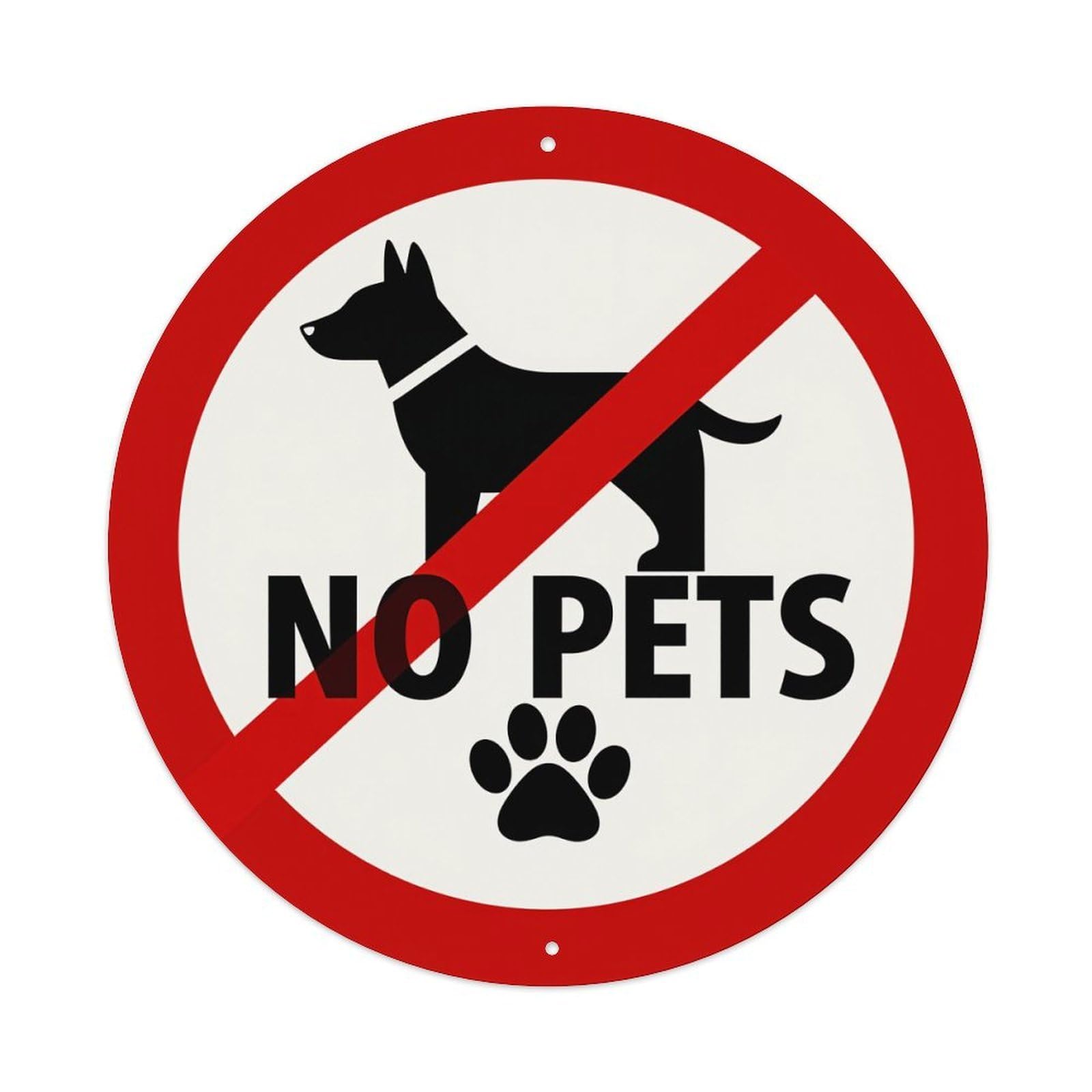 No Pets Sign Pattern Metal Tin Sign Vintage Garden Bedroom Cafe Bar Man Cave Home Wall Decor Metal Poster 8x8 inches