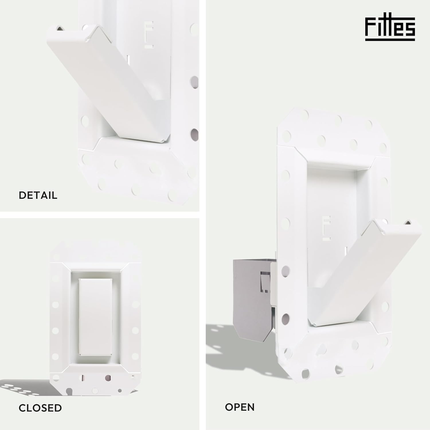 Fittes Flush Hideaway Hook [Luxe], Foldable Recessed Wall Mount Hooks for Hanging, Made of Solid Steel, Heavy Duty Holds 150 lbs, Great for Home Improvement or Garage Organization