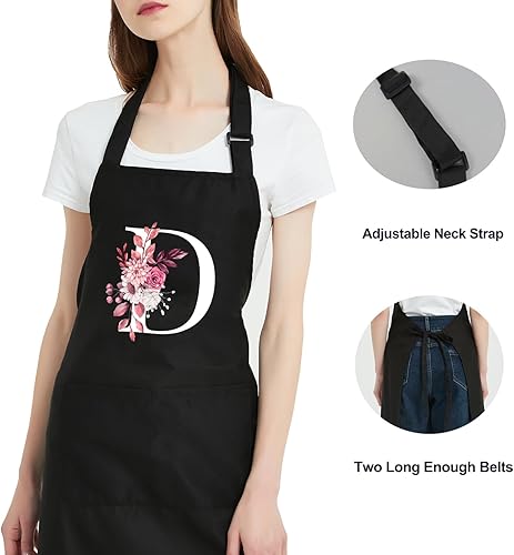 Miniatura 6 de Delantales personalizados para mujer con bolsillos, bonitos delantales para mujeres de chef para hornear, regalos de cocina para cumpleaños de mamá