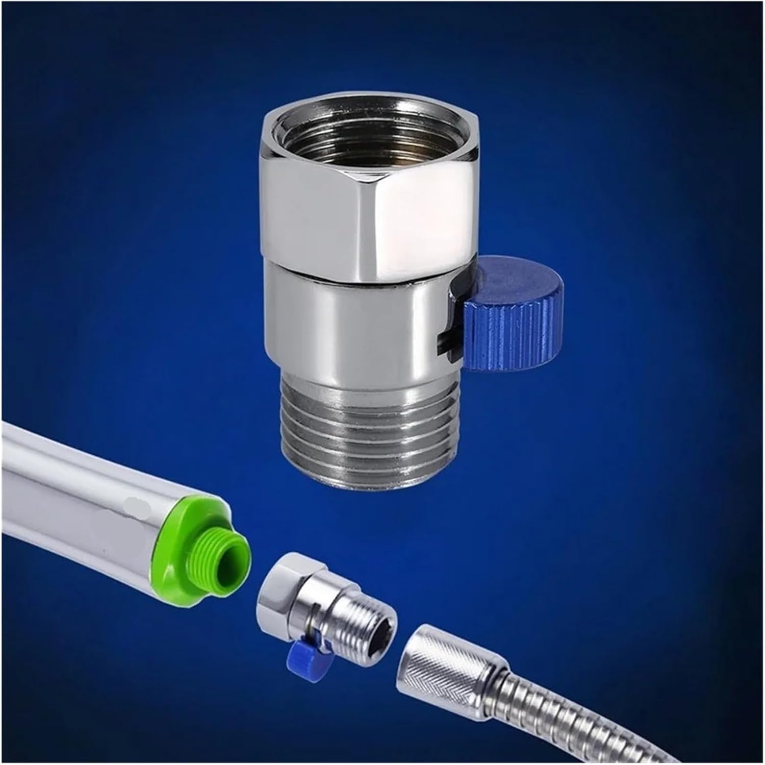 Shower Hose Shut Off Valve, Hotel Bathroom Shower Brass Junction Water Flow Valve Straight Through Shut-Off Angle Bath Tap Accessory