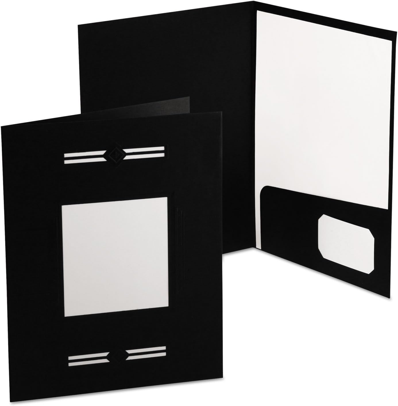 Oxford Imperial Series Laserview Business Portfolio, Black, Letter Size, 10 per Pack, (10071)