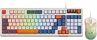 Kit Teclado e Mouse Gamer Mecânico Alta Precisão RGB LED Rainbow USB para PC, PS4, PS5 e Xbox Versão Atualizada Sem Atraso ao Teclar, Sem delay.