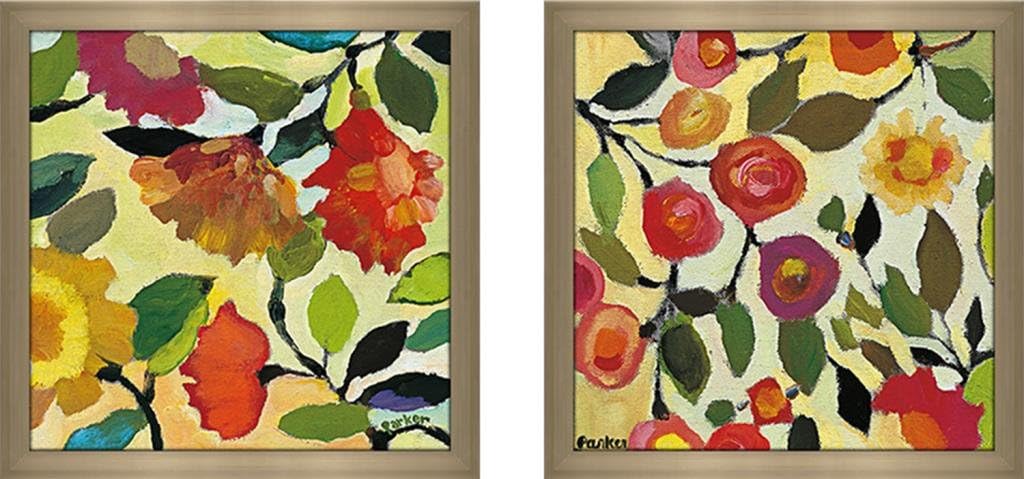Art Sets of 2 Twin Set Matching Glass Framed Free Shpping Made in North America by FramedCanvasArt