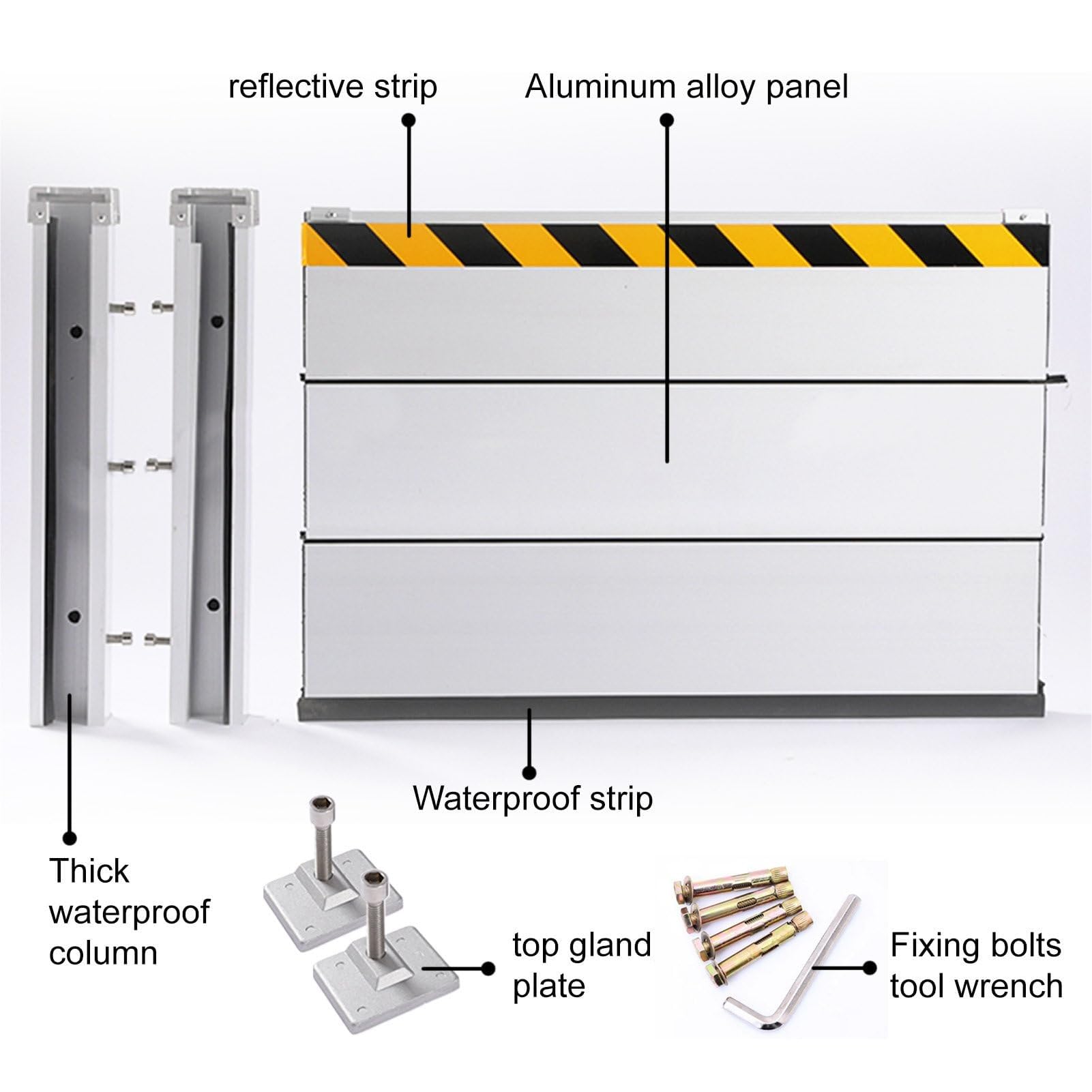Barrera contra inundaciones, Barrera contra inundaciones, Barrera de Agua, Deflector de Aluminio Resistente, Barrera Impermeable para ríos, represas temporales para garajes, hospit