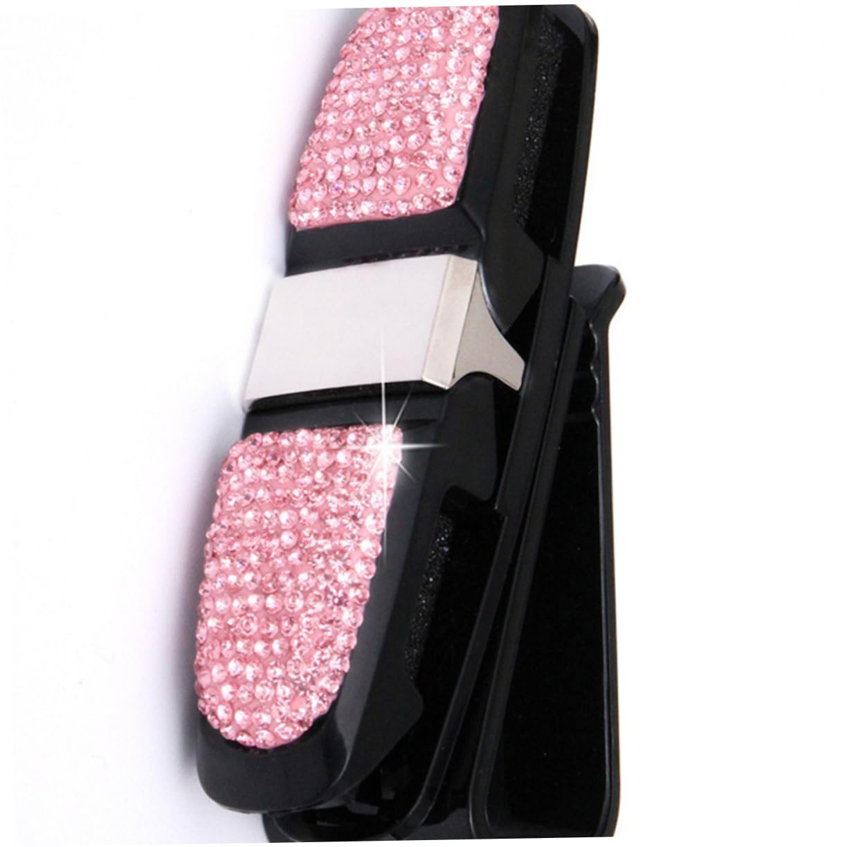 Gatuida 3piezas Soporte De Gafas De Coche Brillo De Rhinestone Clip Rotativo para Gafas De Sol Rosa