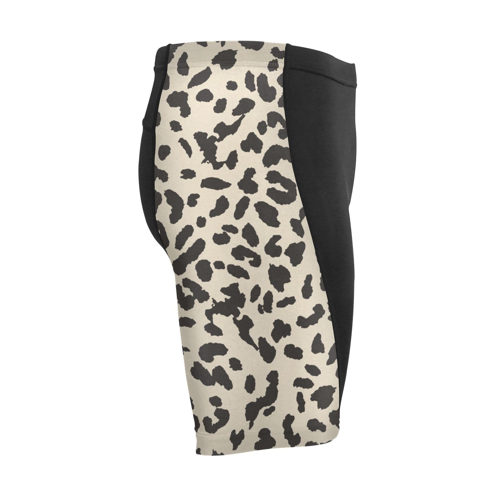 Men's Cycling Shorts, Padded Cyclings Pants, Cyclings Clothing with Leggings Worn in A Loop Leopard Animal Skin
