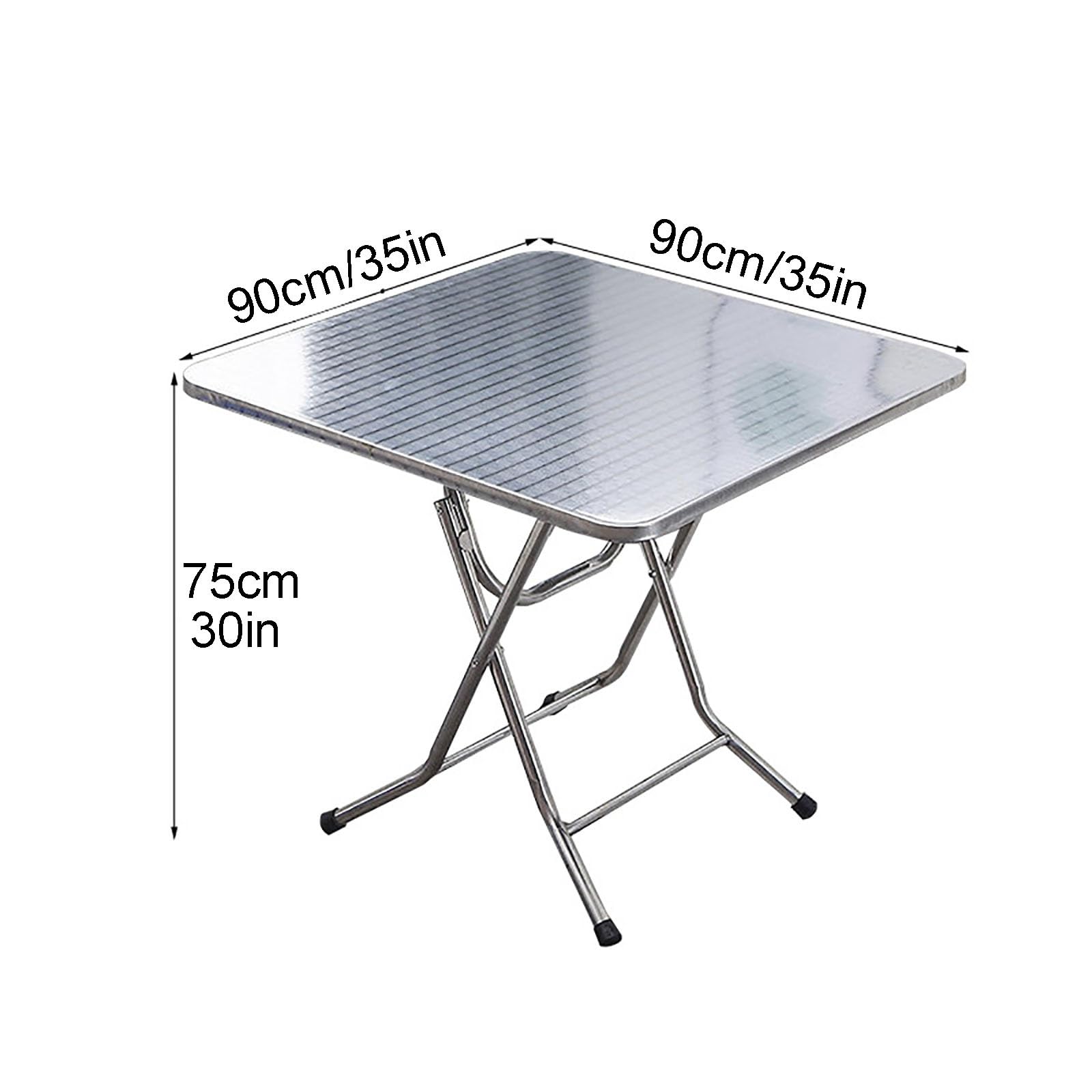 Amazon｜正方形のステンレススチール製折りたたみテーブル、折りたたみ