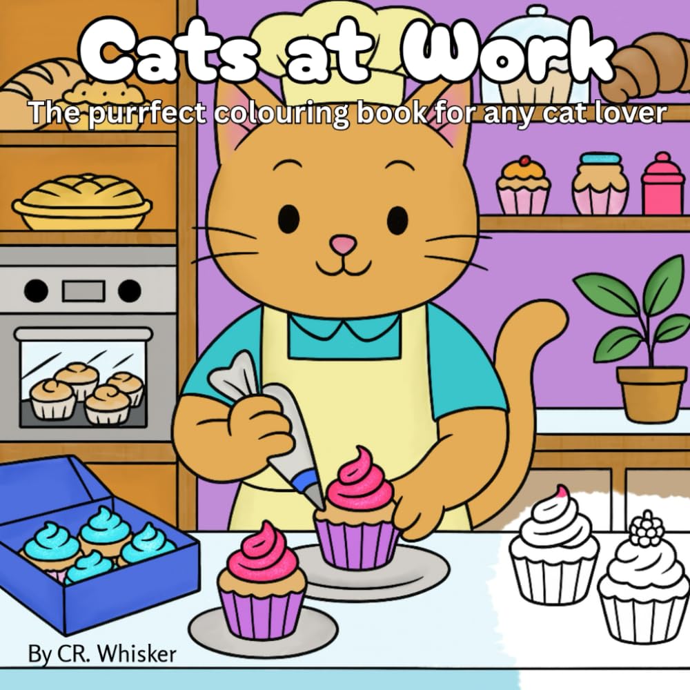 Cats at Work: The purrfect colouring book for any cat lover