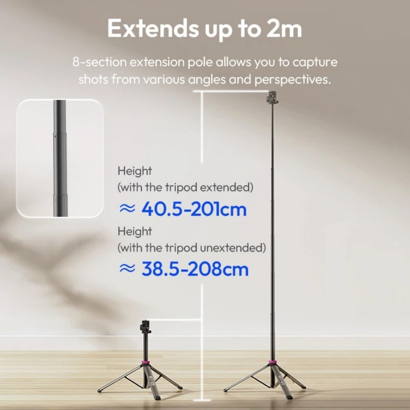ZwaitL Soporte magnético Plegable para trípode para teléfono, Soporte portátil Giratorio 360, Soporte de Escritorio para sesiones de vídeo de Viaje, Adaptador de Montaje para trípode