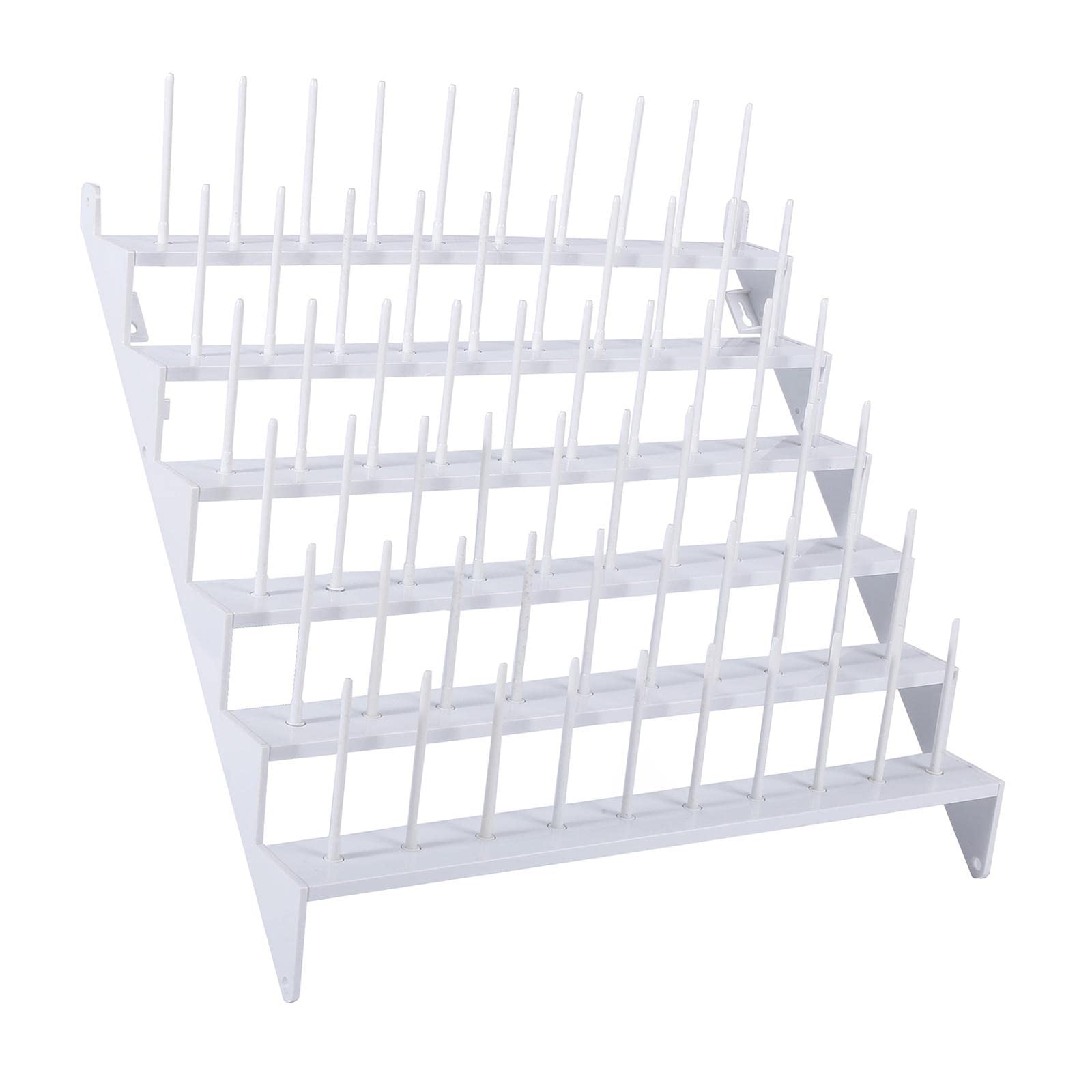Organizador de Riel para Soporte para Carretes Estantería de Plástico Multifuncción para Bobinas de Costura Capacidad para 60 Carretes, de Montaje en Pared, Individual