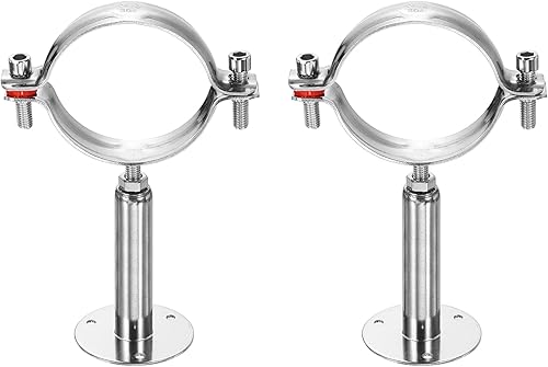 Miniatura 25 de HARFINGTON 2 piezas de montaje en pared de montaje en techo de acero inoxidable 304 abrazadera de soporte de tubo ajustable para tubo OD 1"-1.1