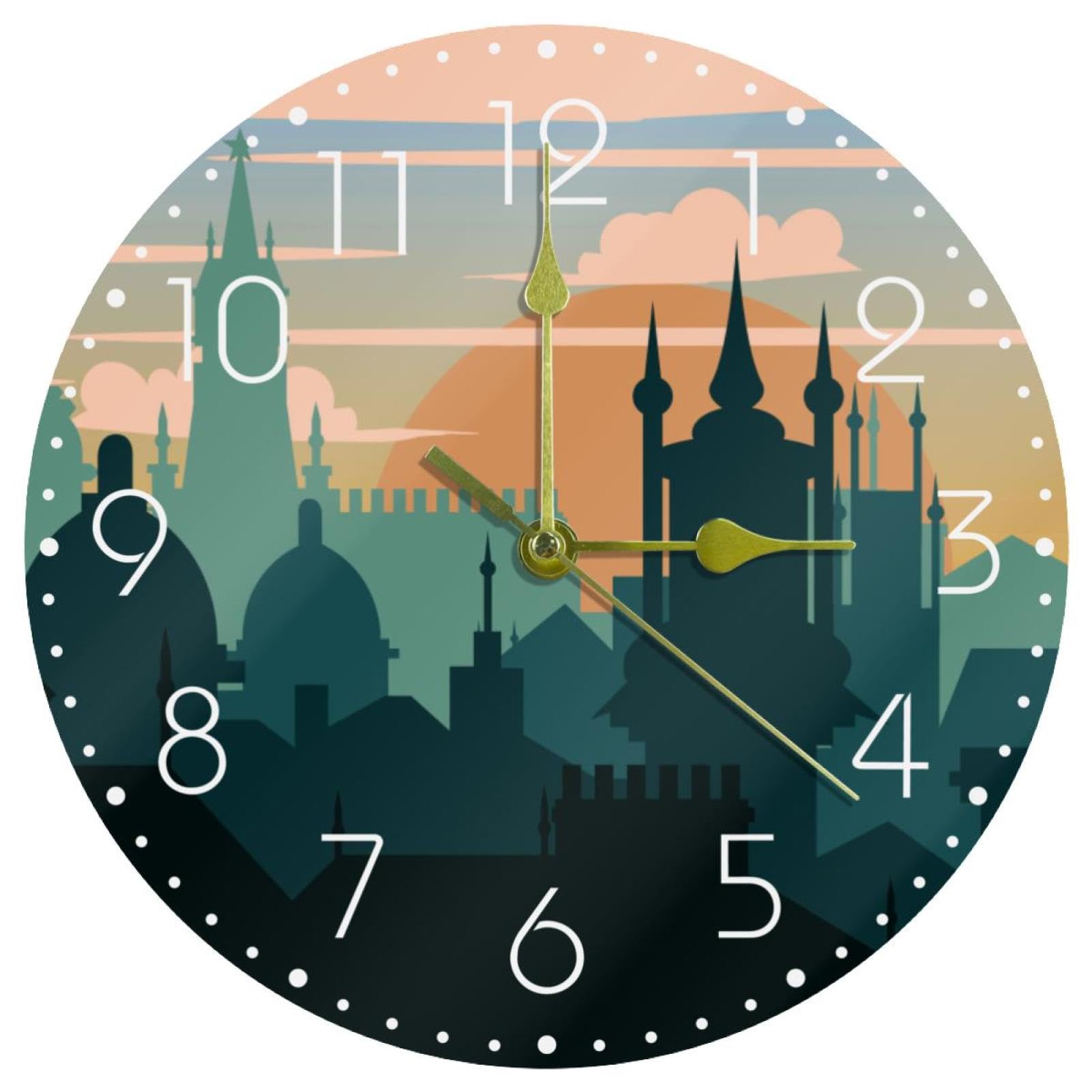 Horloge murale ronde sans tic-tac pour retrouver le sommeil en chambre