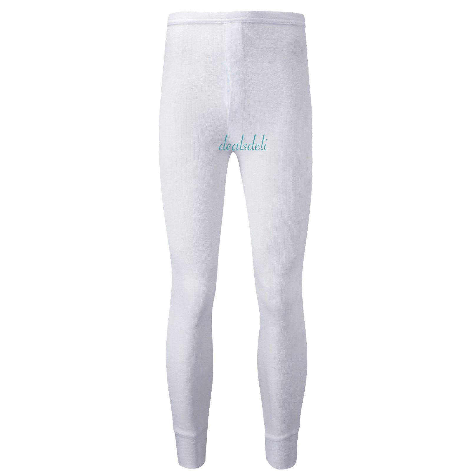 Lifeessentials Men's White Warm Thermal Long John Ski Underwear (Medium Waist 33-35In (84-89Cm), )