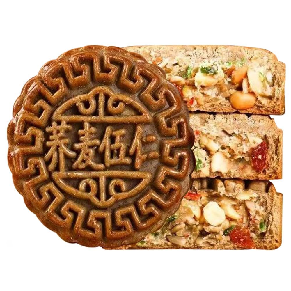 月餅 中秋節 そば木糖醇五仁月餅 高いっぱい感 無添加 選別食材 広東の月餅 即席美味しい菓子 スイーツ 朝食代食 中国食品 間食 糕点 甜品 中華菓子 中国零食 中国 お菓子(80g*6枚)