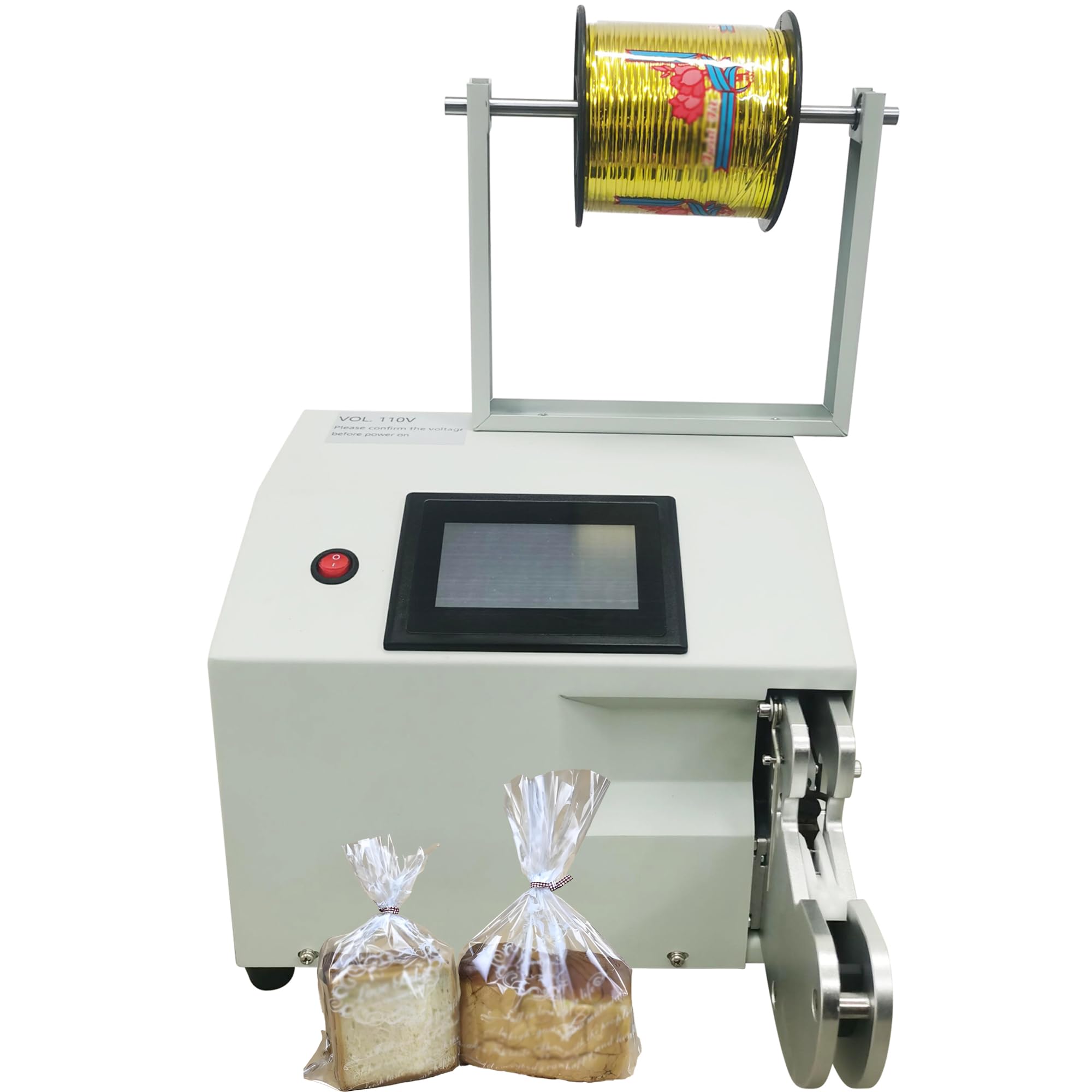 HQHAOTWU Automatic Twist Tie Machine Gold Wire Sealing Bundling Machine with Metallic Twist Ties Wire 3281ft/1000m Semi Automatic Sealing Machine Bag