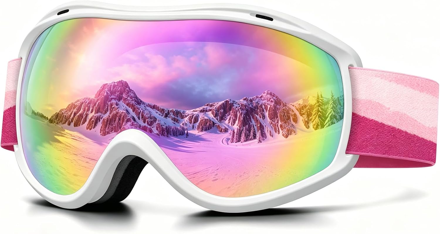 AVV Ski Goggles for Men Women OTG Anti-Fog Snow Goggles