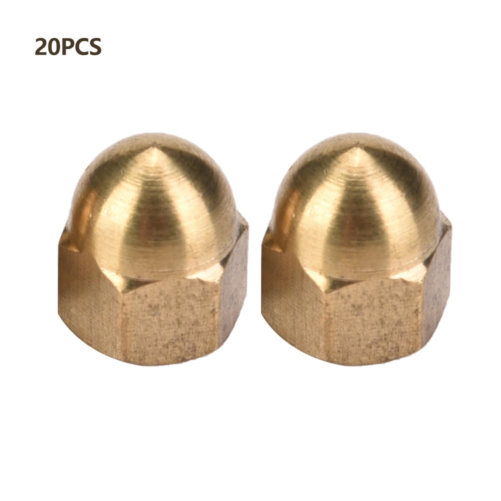 Brass Acorn Nut Kit Dome Head Hex Nuts Set for Vehicle Fasteners M3- (M5(20PCS))