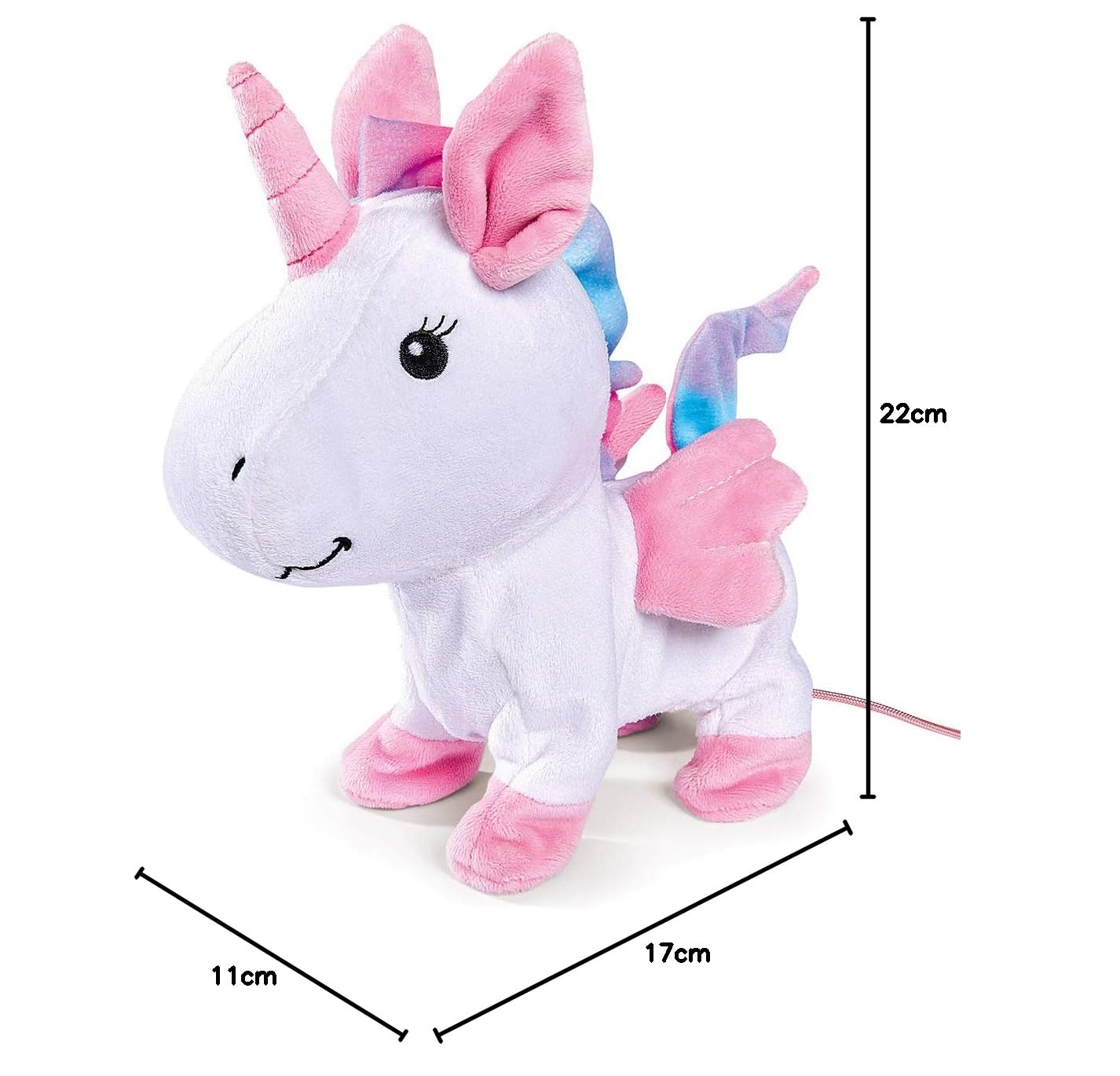 Simba 105893021 - Chichi Love Fantasy Unicorn, kabelgesteuertes Einhorn, mit Sound, läuft und bewegt Sich, 20cm, ab 3 Jahre
