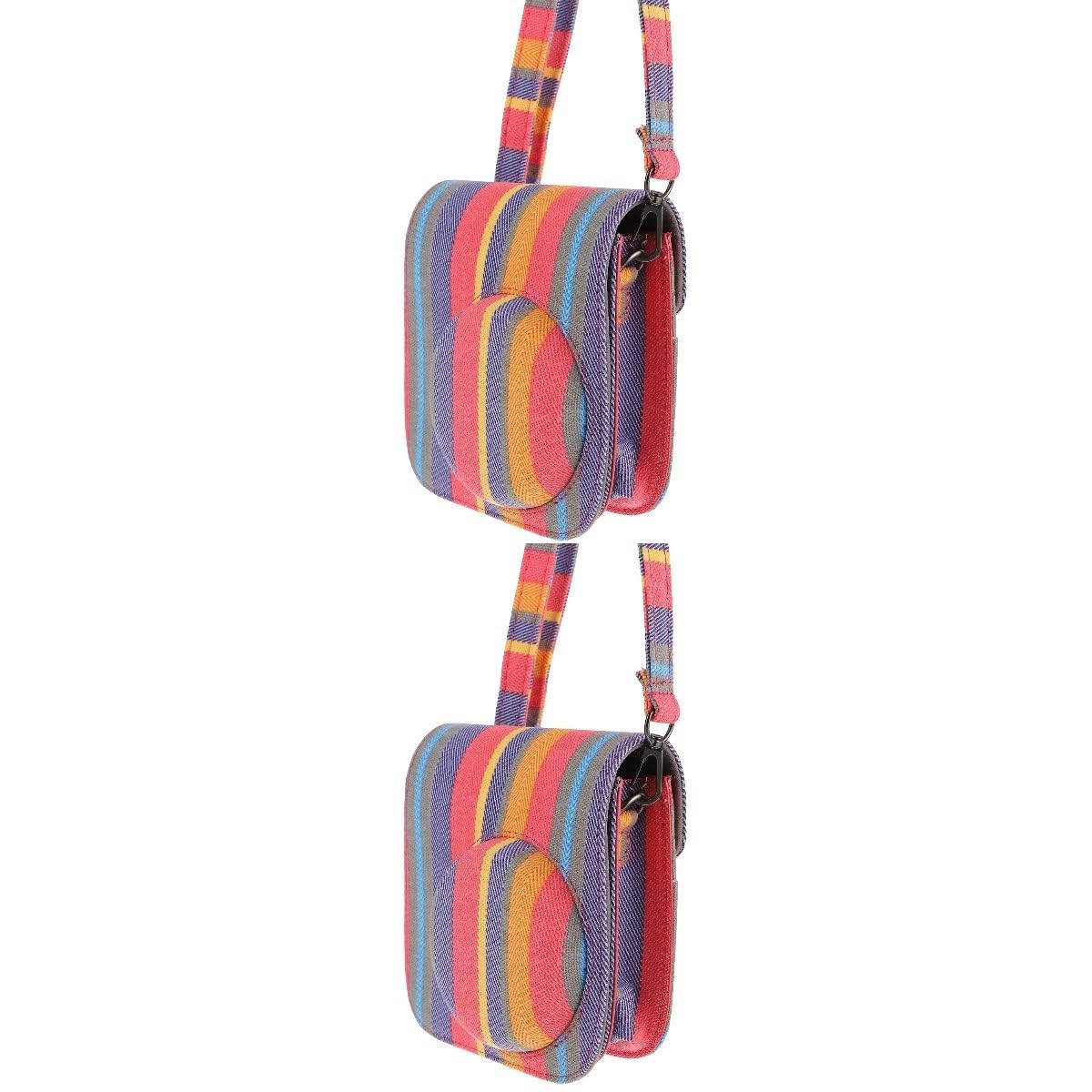 Lurrose 2 Piezas Bolsa de Cámara Instantánea de Lona para Estuche Protector Rayas para Uso y Actividades Aire