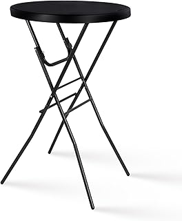 Cocktail Table 28in High Top Round Folding Indoor Outdoor, Plastic Bar H...