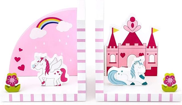Mousehouse Gifts 3D Unicorn Themed Wooden Children's Bookends for Boys or Girls Nursery or Bedroom