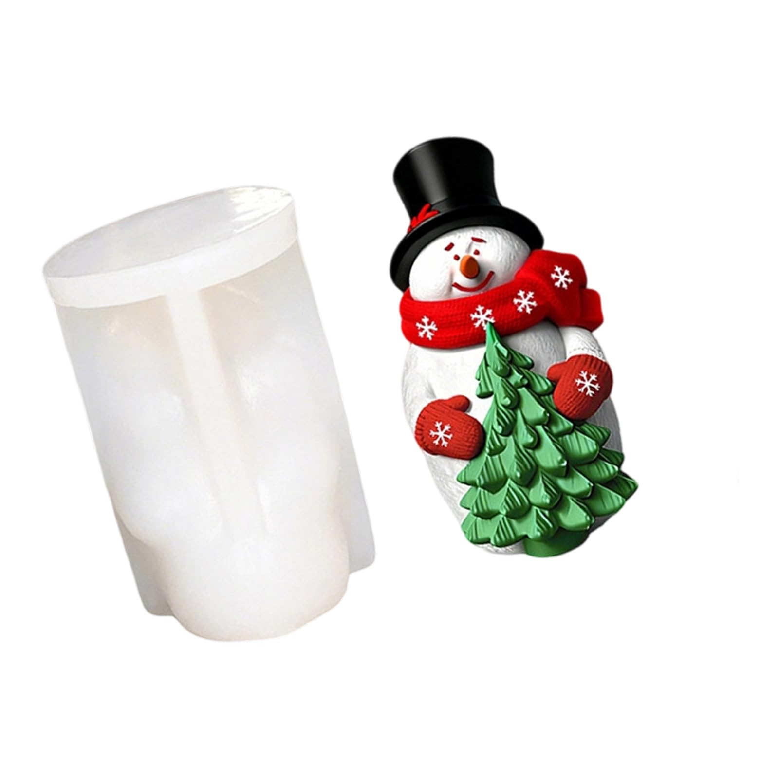 Jazuaiao Flexible Snowman Shaped Silicone for Easy Releases Chocolate and Winter Craft Christmas Making