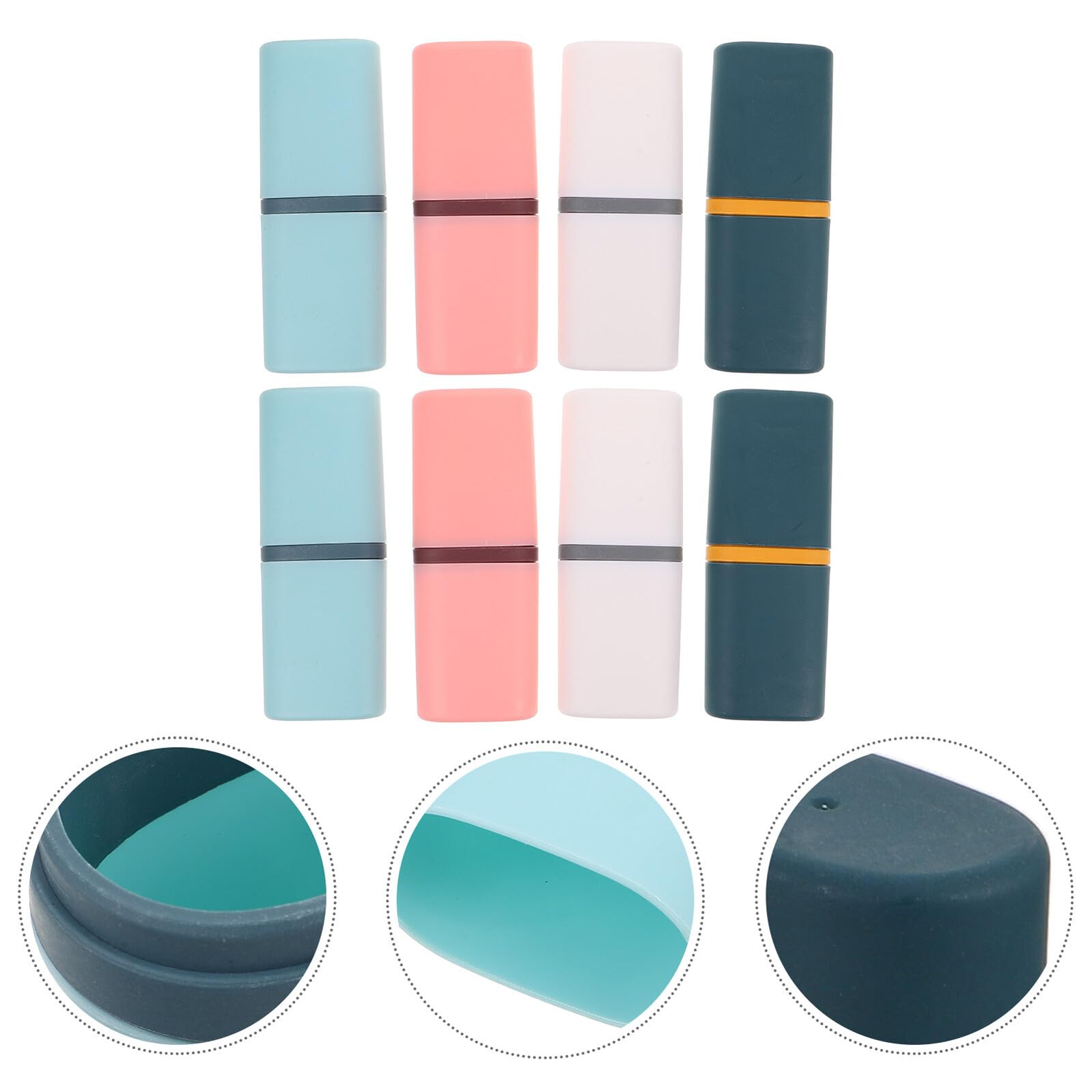 8 pezzi Porta Spazzolino da Viaggio con Custodia Contenitore per Dentifricio e Bicchiere Portatile Organizer Igienico in Plastica Robusta per Casa Campeggio Scuola e Business Trip