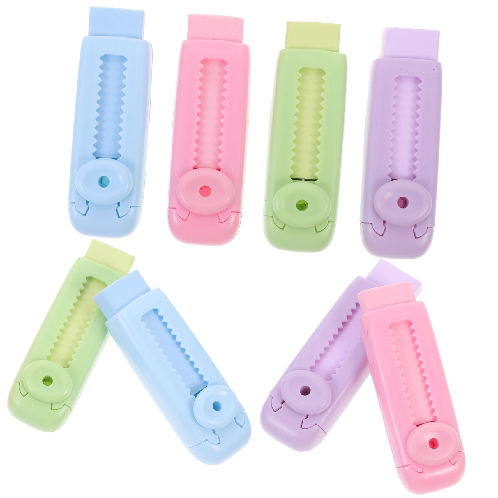 HOMSFOU 5 Ensembles Gomme Télescopique Mécanique École Grand Erasers Rétractables Enfants Gâchis Sans Trace Gommes Rétractables Coulissantes Petites Gommes Multi-usages Abdos 8 Pièces * 5