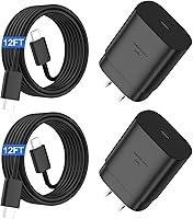 Vista 9 de Cargador súper rápido tipo C, bloque de cargador de pared rápido USB C de 25 W y cable de carga rápida súper largo de 8 pies para Samsung Galaxy