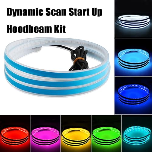 Miniatura 5 de Kit de campana de arranque de escaneo dinámico tira de luces LED para capó de automóvil tira LED dinámica flexible para capó de automóvil tira de