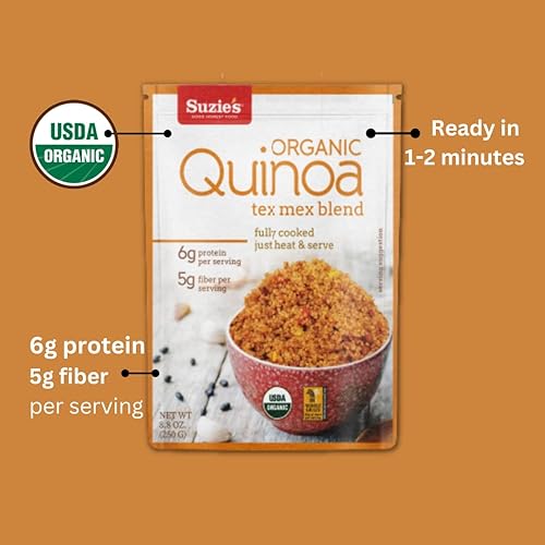 Miniatura 3 de Suzies Ready-to-Eat Tex-Mex - Quinoa orgánica alimento proteico alternativo de arroz 88 onzas paquete de 6