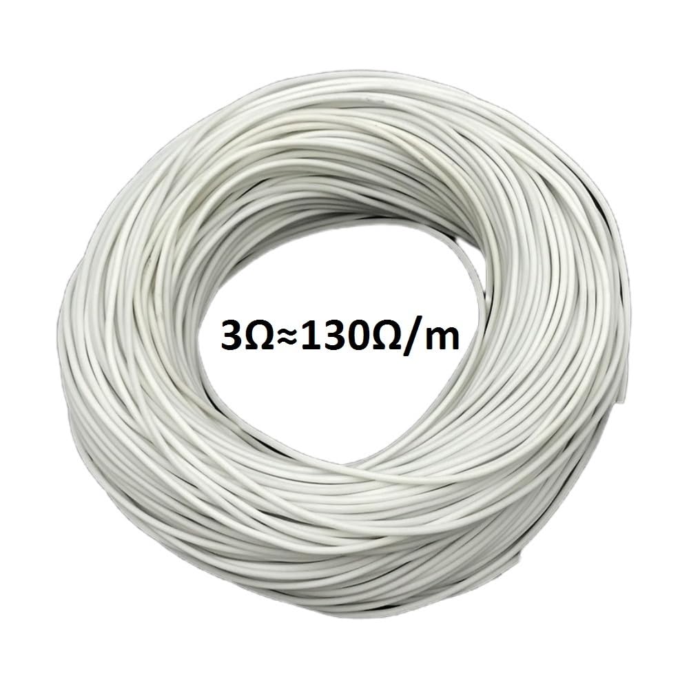 Câble chauffant en silicone Fil chauffant en fibre de carbone flexible 3K 130 ohms/m, conducteur électrique, 1 pièce(100m)