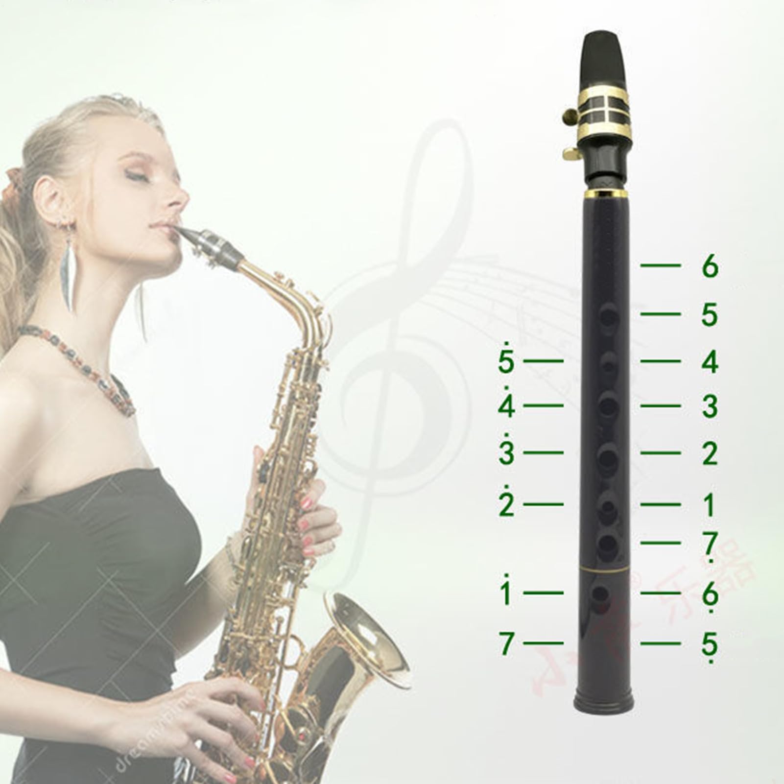 Saxofón de bolsillo de viaje, saxofón de bolsillo Clave C de 8 hoyos | Instrumento de viento de madera para niños Amateurs Amateurs Music Lovers, herramienta de práctica compacta co