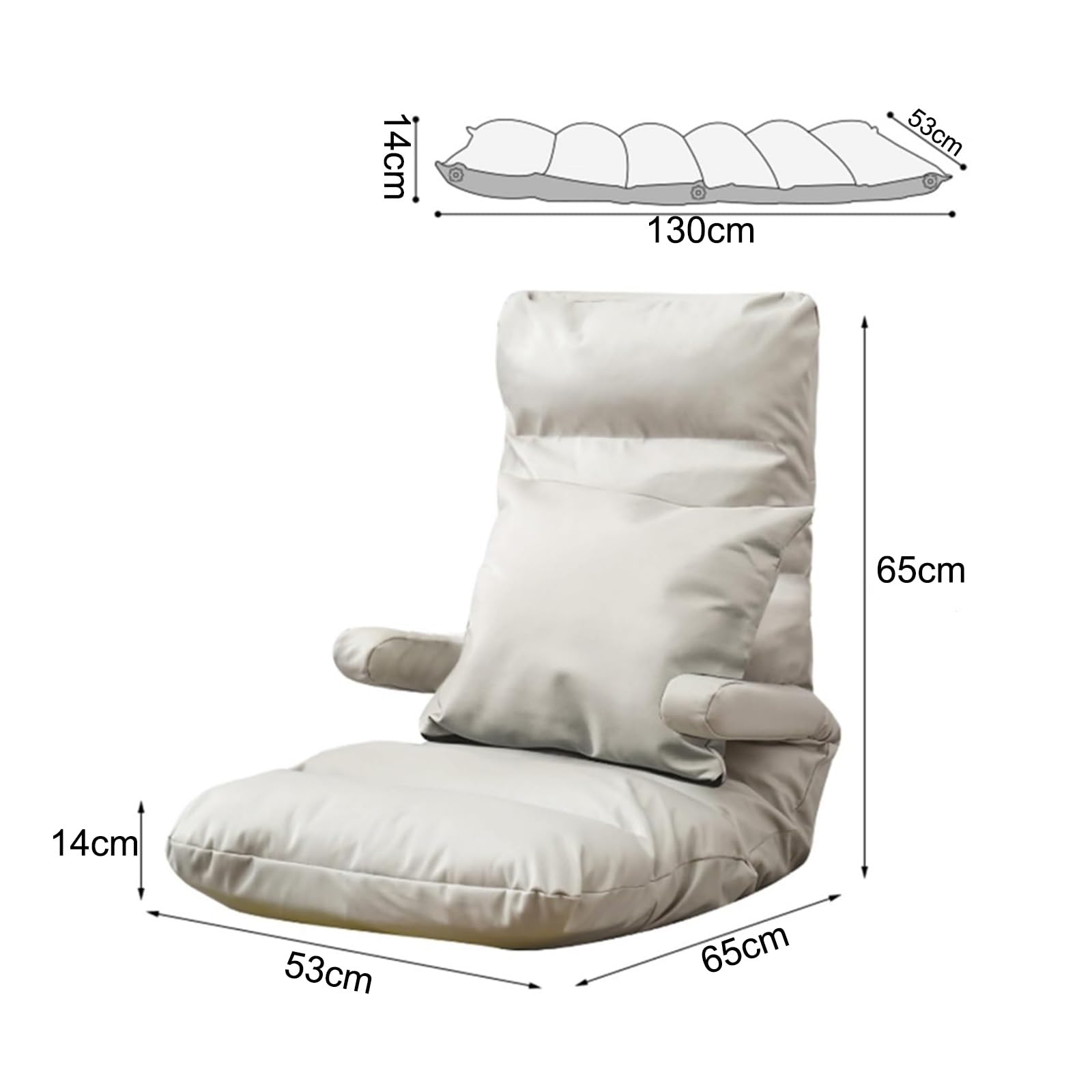 Silla plegable de suelo con respaldo ajustable, sofá semiplegable para meditación, seminarios, lectura