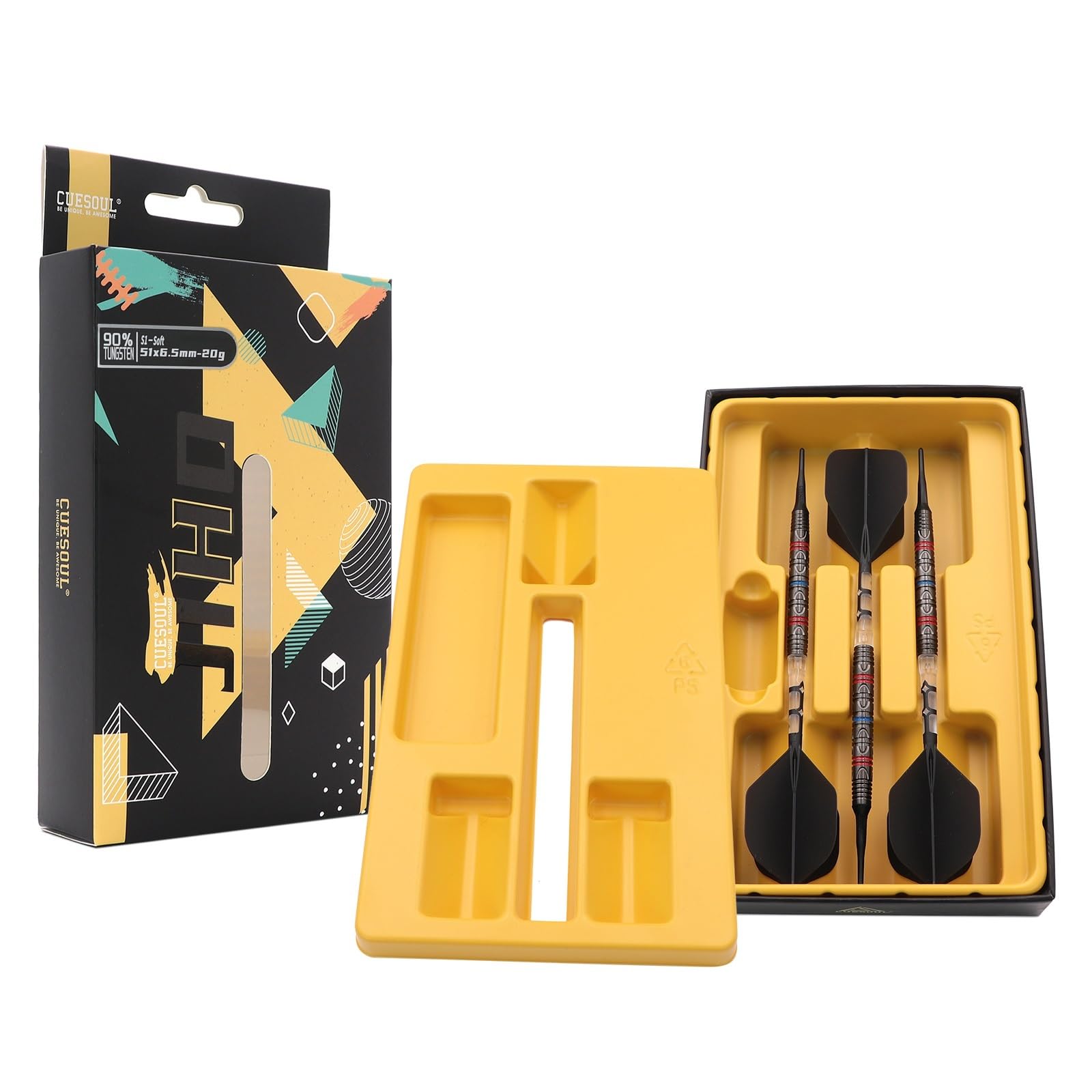 CUESOUL JIHO S1-S8 18g/19g/20g/21g Set di Freccette con Punta Morbida al 90% in tungsteno con Volo Unifying ROST T19