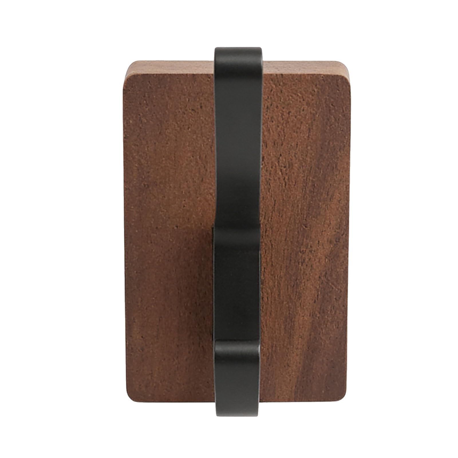 Hsioluted Black Space Saving Adhesive Hook For Bathroom Door Back Natural Walnuts Wood Drillless Installation For Hanging Items Bathroom Hook