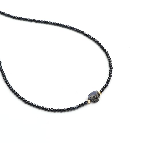 Miniatura 2 de Blue Sapphire Beaded Gemstone Choker Necklace,Faceted Beads With Raw, Birthstone Necklace, Energy Healing Crystal, Gift For Her, 925 Sterling Silver
