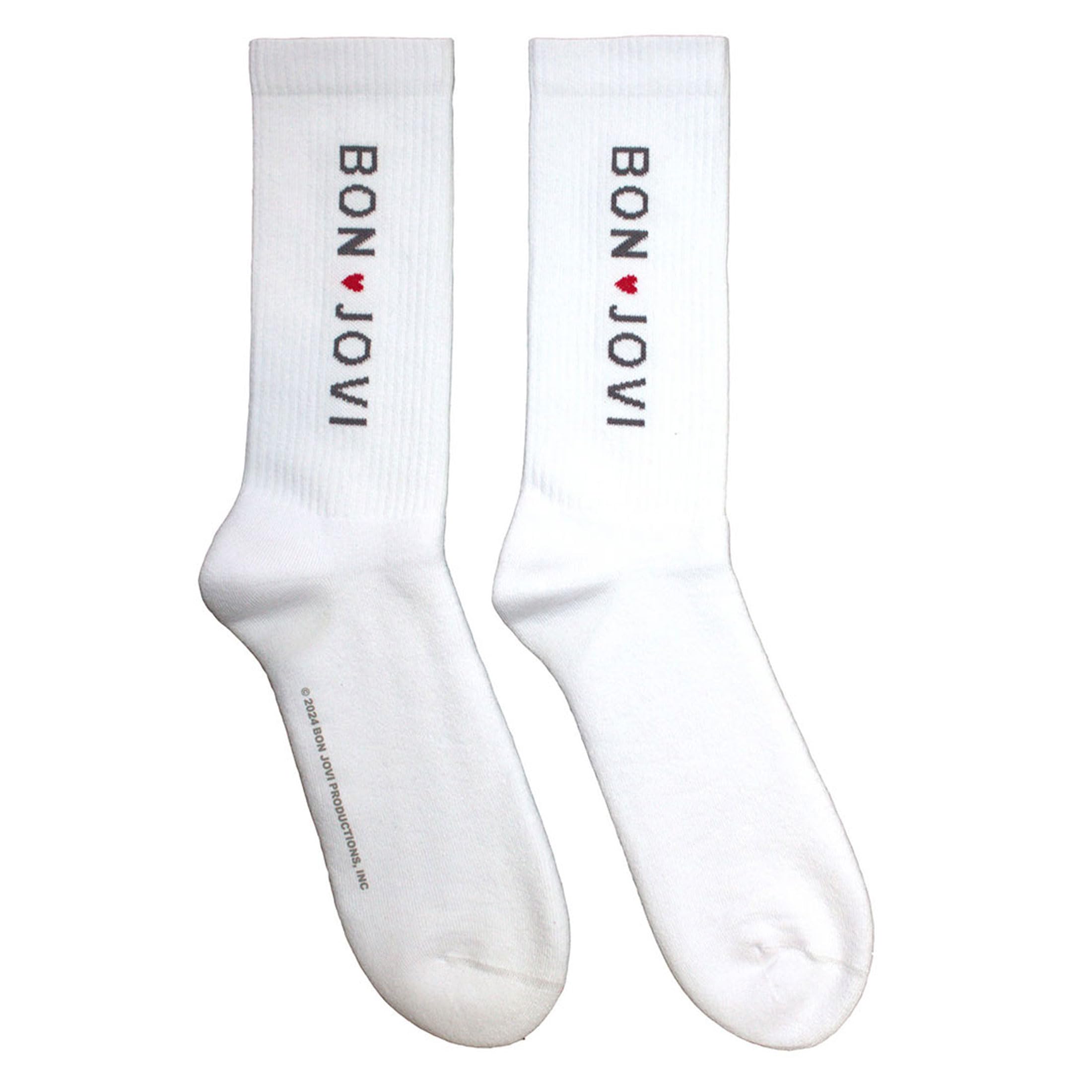 Rock Off officially licensed products Bon Jovi Heart Band Logo Terry Socks One Size