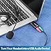 Manhattan USB Audio Adapter External Stereo Sound Card - with 3.5mm Headphone and Microphone Jack - Plug and Play, No Drivers Needed, 3D Sound - for Windows and Mac – 3 Yr Mfg Warranty – 150859